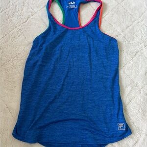 Fila Blue Athletic Tank with Pink and Orange Trim
